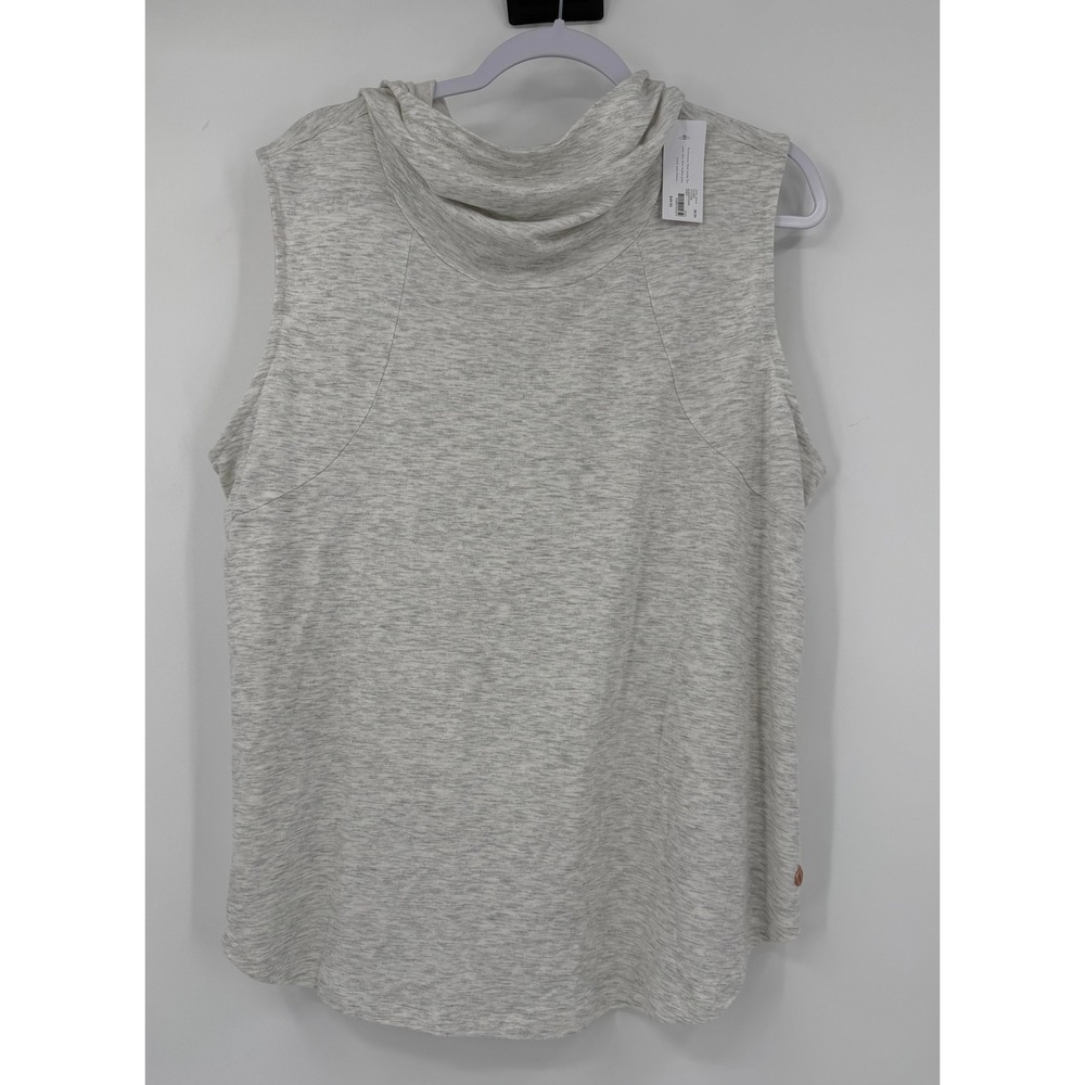 Livi Active Women Plus Size 18/20 Gray Heather Sleeveless Cowl Neck Hoodie NWT